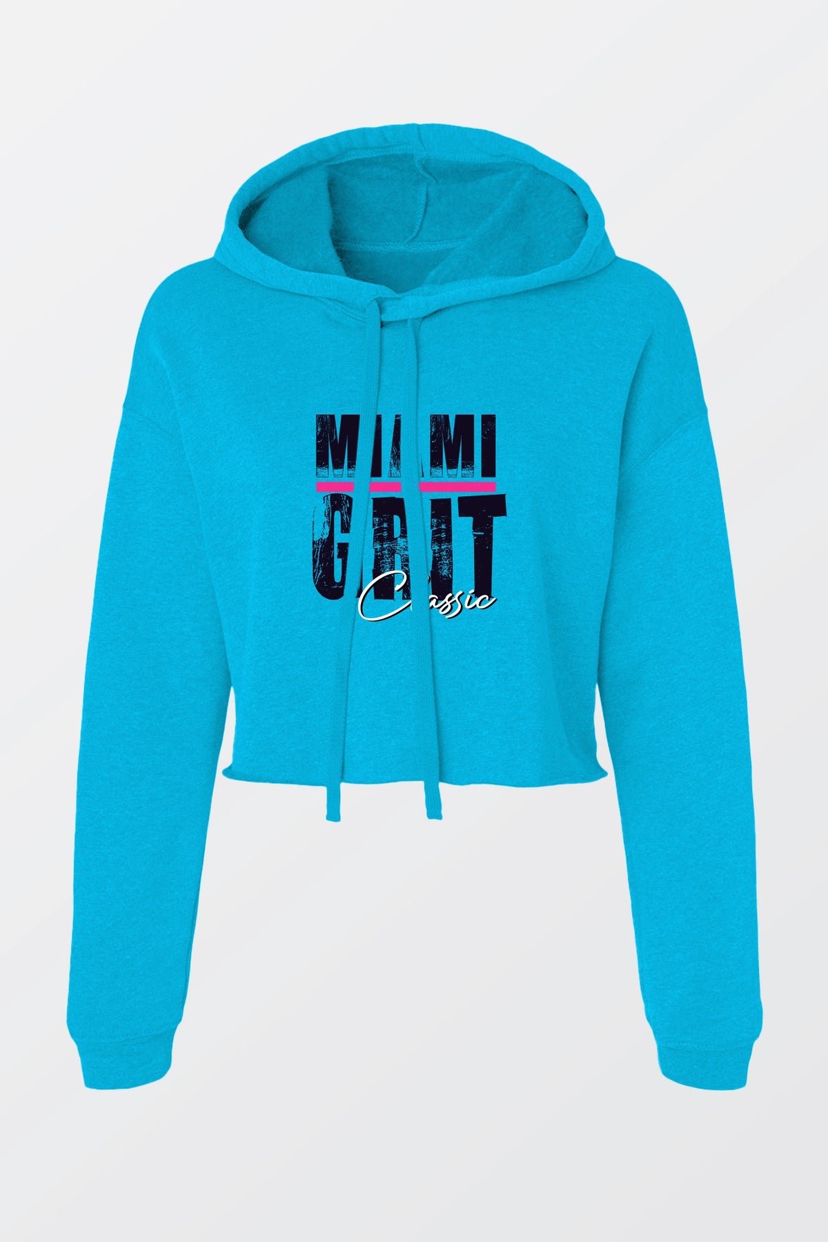 Blue- Crop Fleece Hoodie - Miami Grit