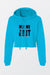 Blue- Crop Fleece Hoodie - Miami Grit