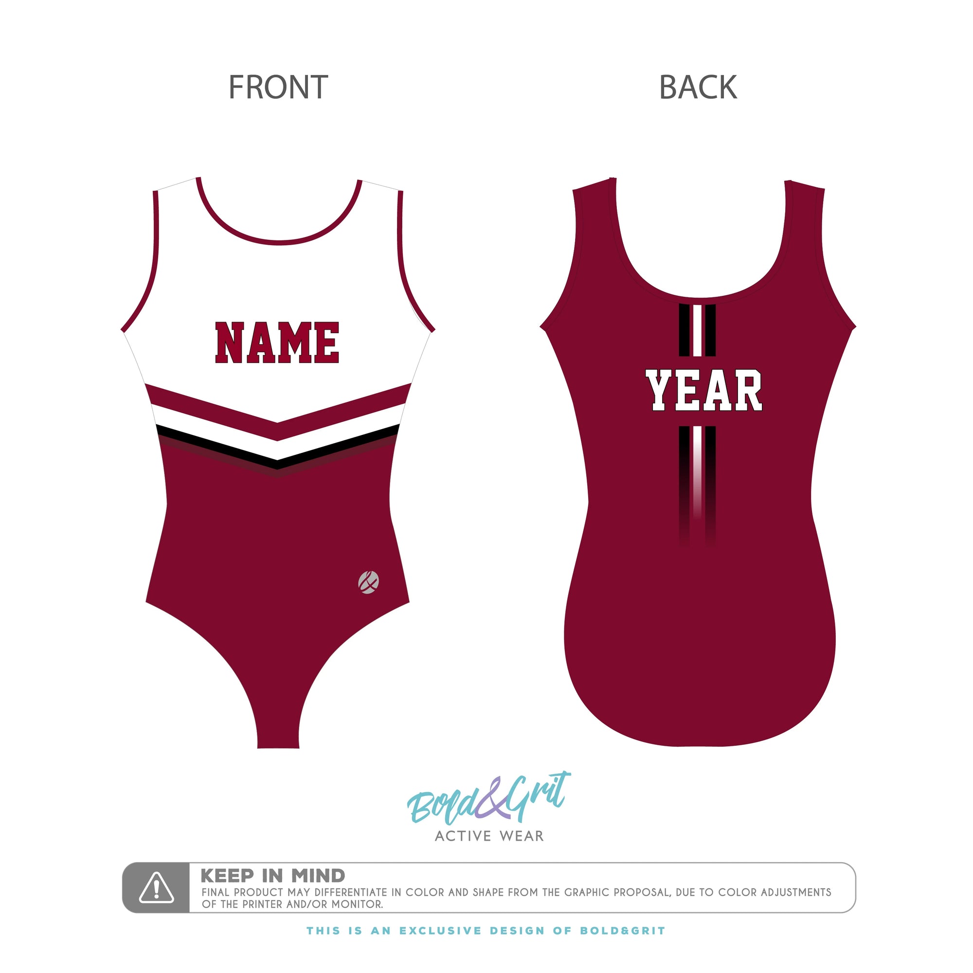 Crimson Class Grad Year Leotard