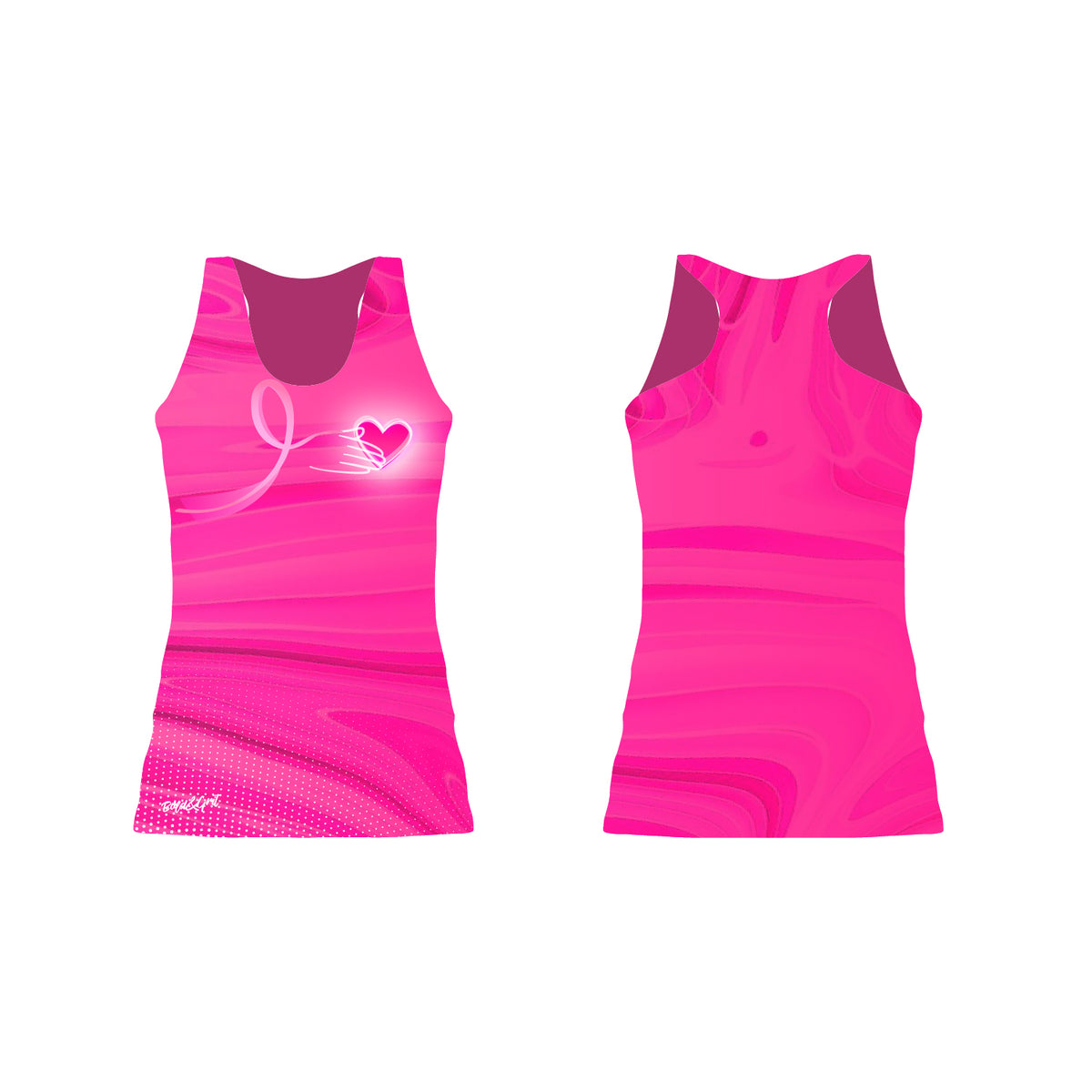 Pink Heart Awareness Tank Top, Breast Cancer Awareness